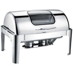 Chafing Dish  Roll Top Camlı 9 Litre