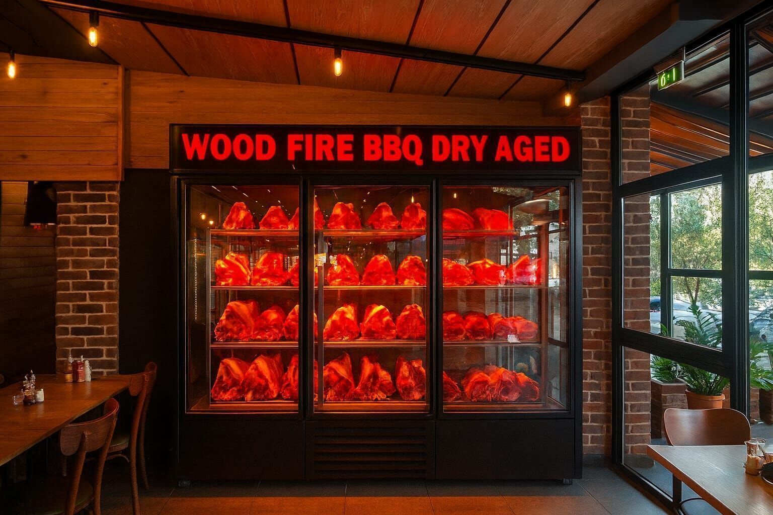 DRY AGED DOLABI TEK KAPILI ARKASI  HİMALAYA TAŞLI 100*80*80*205