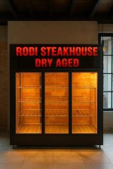 DRY AGED DOLABI TEK KAPILI YANLARI  HİMALAYA TAŞLI 100*80*80*205