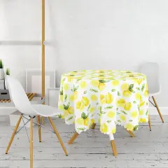LİMON DESENLİ YUVARLAK MASA ÖRTÜSÜ 140 CM