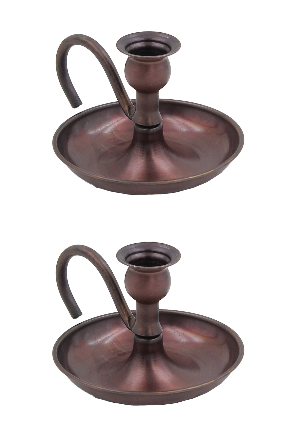 2'li Alem Mumluk & Şinanay & El Şamdanı Bakır Kulp Düz Oksit