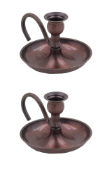 2'li Alem Mumluk & Şinanay & El Şamdanı Bakır Kulp Düz Oksit