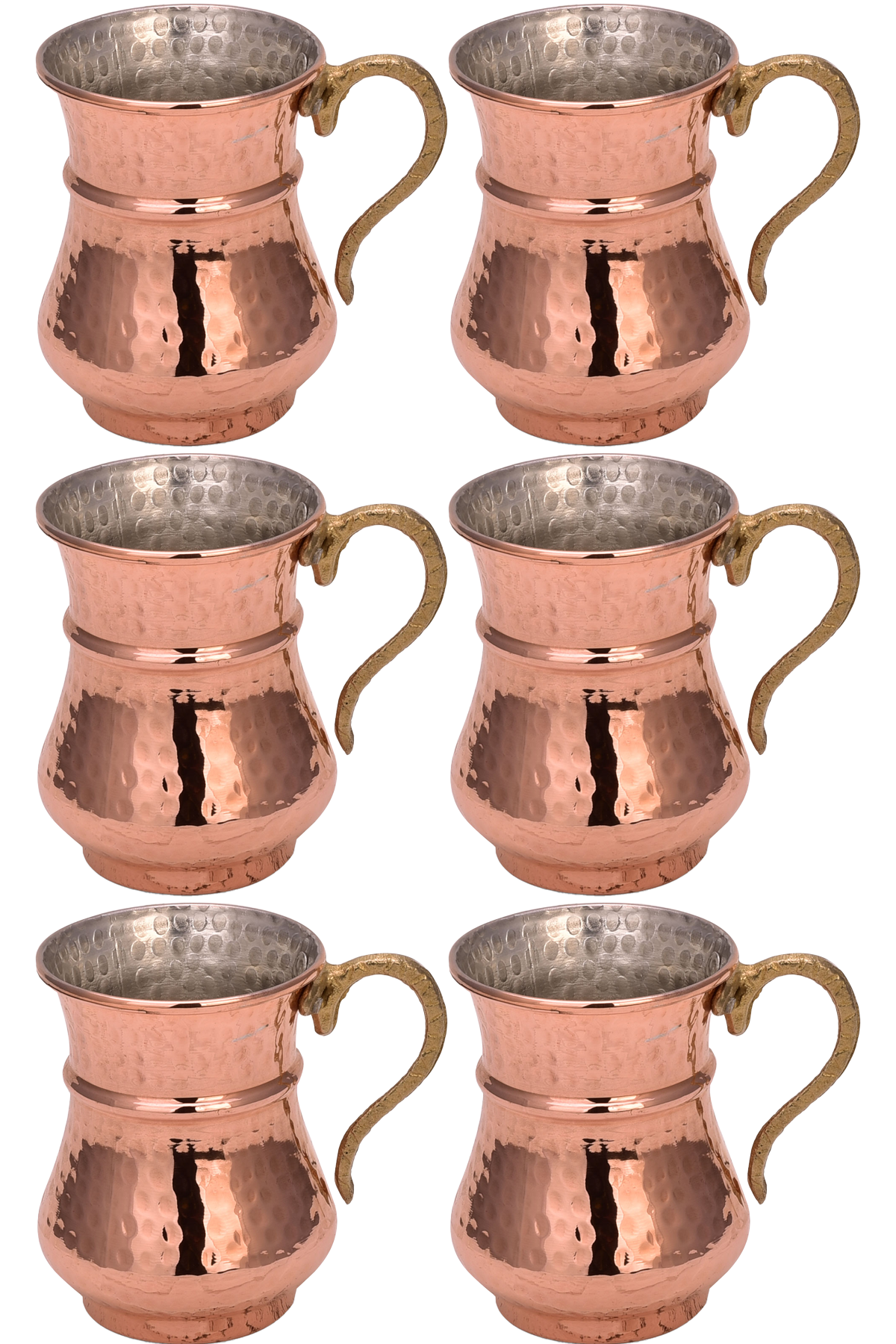 Kordonlu Maşrapa Makine Dövme 250 Ml 6lı Takım Kırmızı