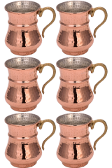 Kordonlu Maşrapa Makine Dövme 250 Ml 6lı Takım Kırmızı
