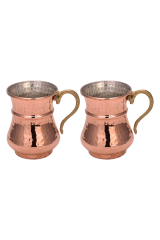 Kordonlu Maşrapa Makine Dövme 250 Ml 2li Takım Kırmızı