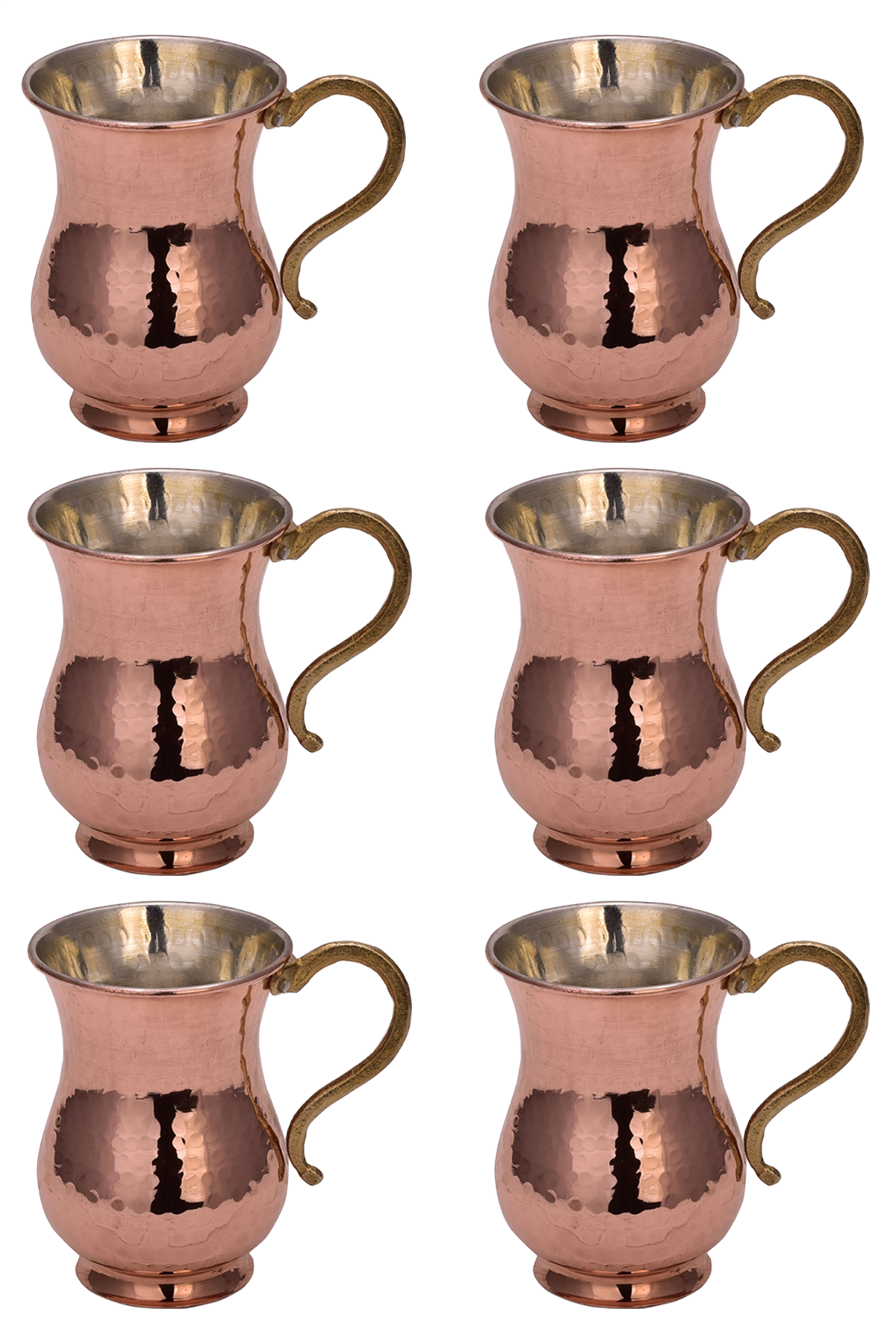 Kordonsuz Maşrapa El Dövme 300 Ml 6lı Takım Kırmızı