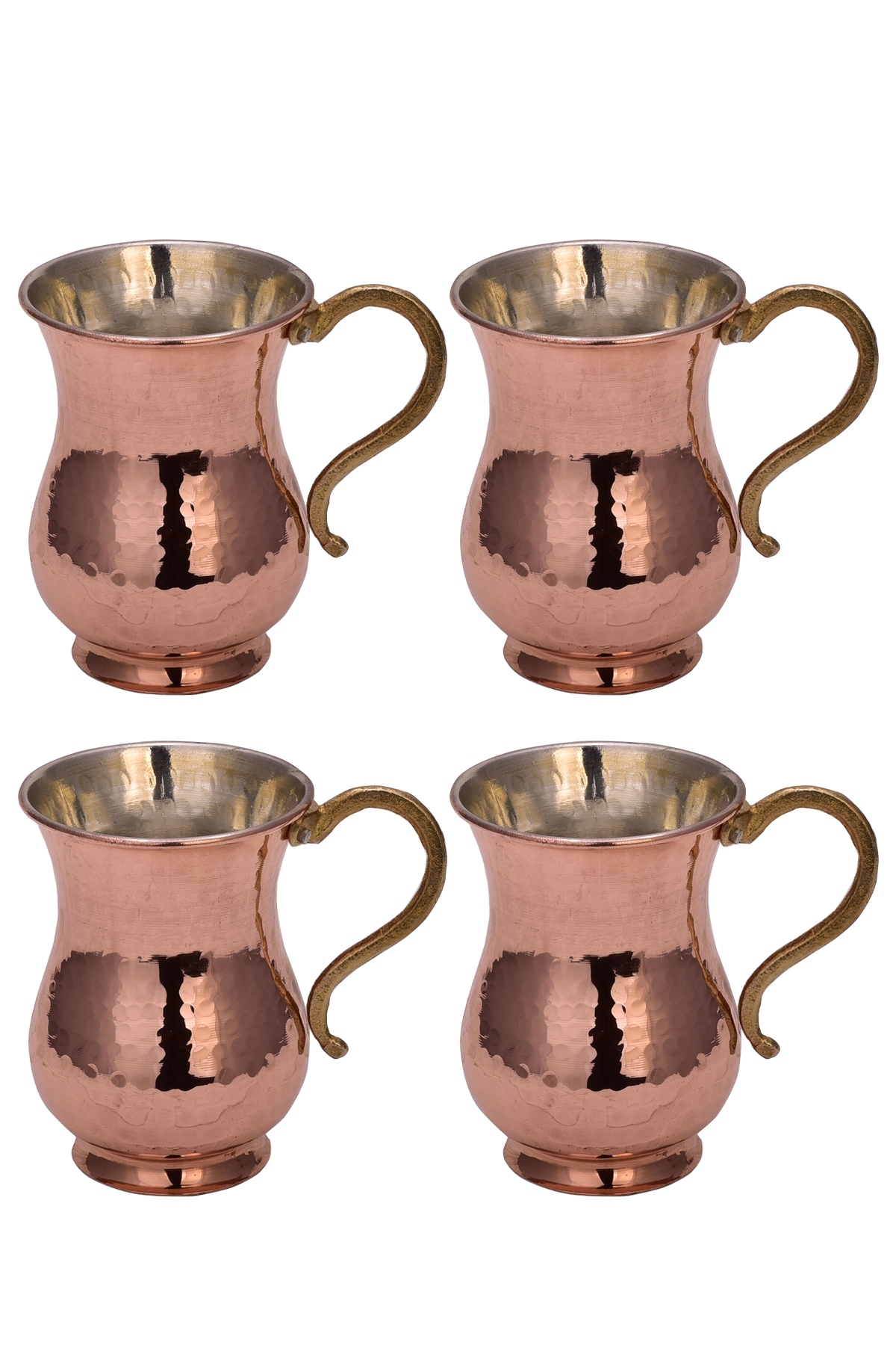 Kordonsuz Maşrapa El Dövme 300 Ml 4lü Takım Kırmızı