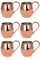 Moscow Mule Bardak Düz 500 Ml 6lı Takım Kırmızı