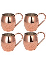 Moscow Mule Bardak Düz 500 Ml 4lü Takım Kırmızı