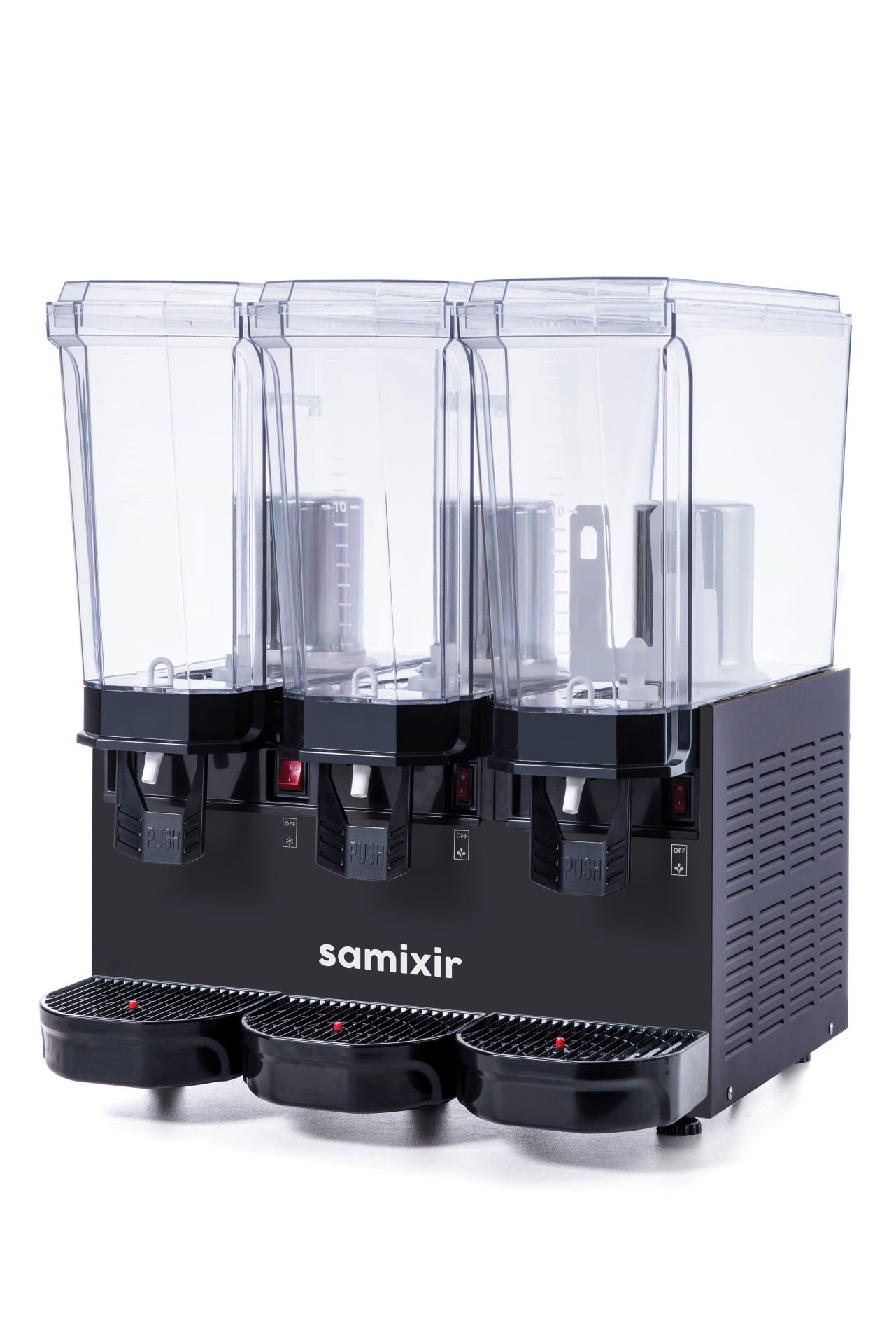 Samixir 60.SSMB Triple Klasik Fıskiyeli ve Fıskiyeli Karıştırıcılı Soğuk İçecek Dispenseri, 20+20+20 L, Siyah