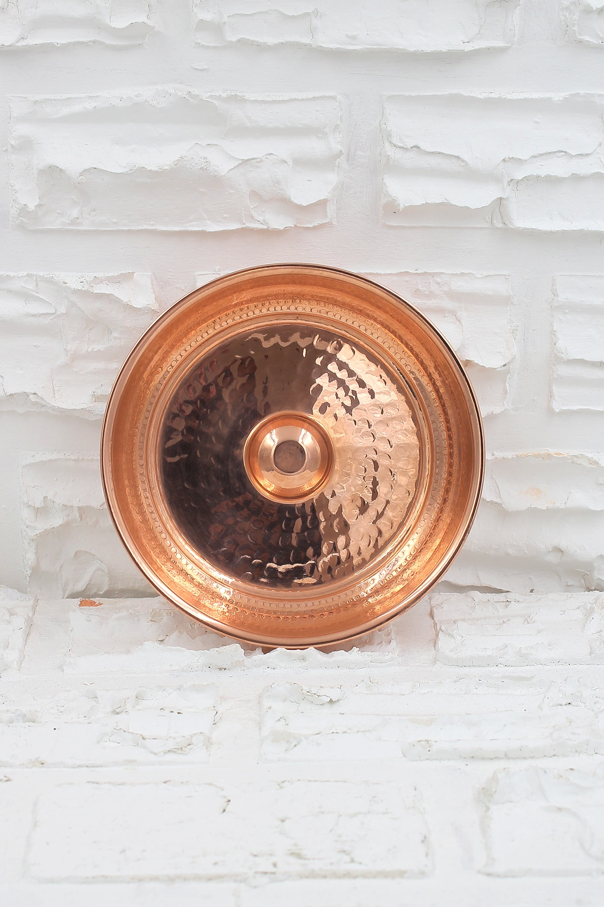 Kurnacı Hamam Tası 18 Cm El Dövme Kırmızı