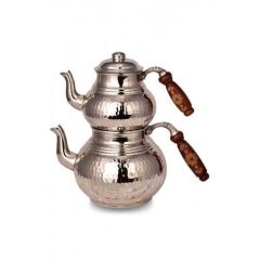 Klasik Çaydanlık 1 No İnce El Dövme Nikel