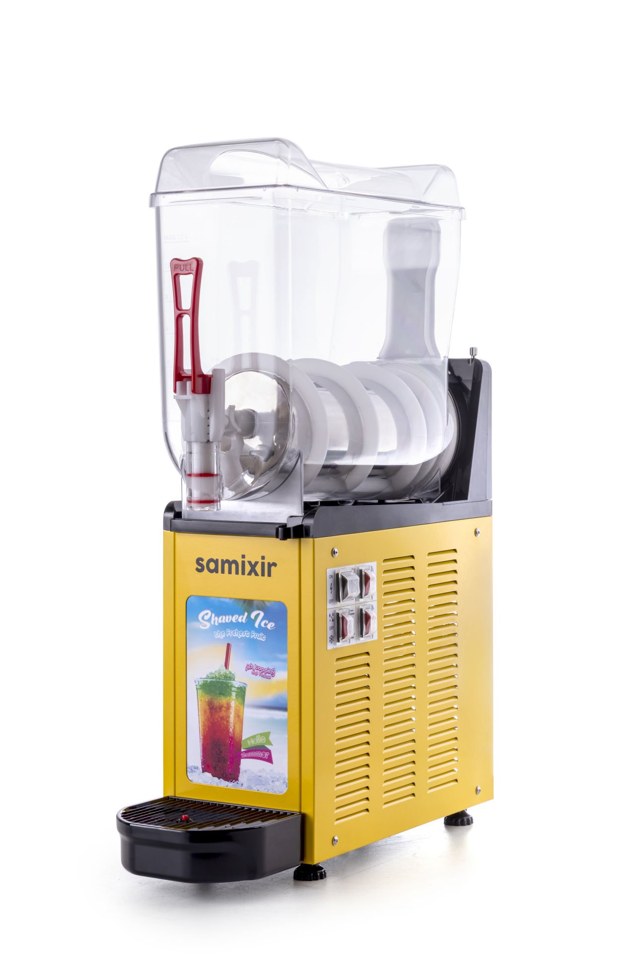 Samixir SLUSH12 Allure Ice Slush Granita Milkshake ve Soğuk Meyve Suyu Dispenseri, 12 L, Sarı