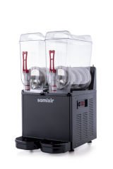 Samixir SLUSH24 Twin Ice Slush Granita Milkshake ve Soğuk Meyve Suyu Dispenseri, 12+12 L, Siyah