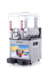 Samixir SLUSH24 Allure Twin Ice Slush Granita Milkshake ve Soğuk Meyve Suyu Dispenseri, 12+12 L, Inox