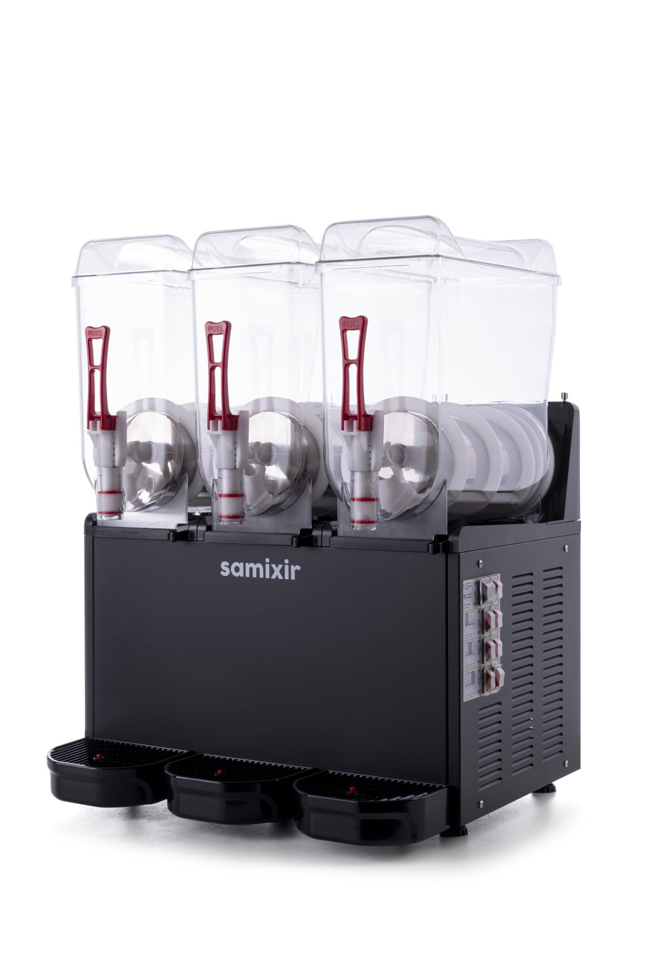 Samixir SLUSH36 Triple Ice Slush Granita Milkshake ve Soğuk Meyve Suyu Dispenseri, 12+12+12 L, SiyahÜRÜN KODU : 023.SLUSH36.B