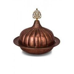 Paşaçadırı Yuvarlak Sunum Tabağı 30 Cm El Dövme Oksit