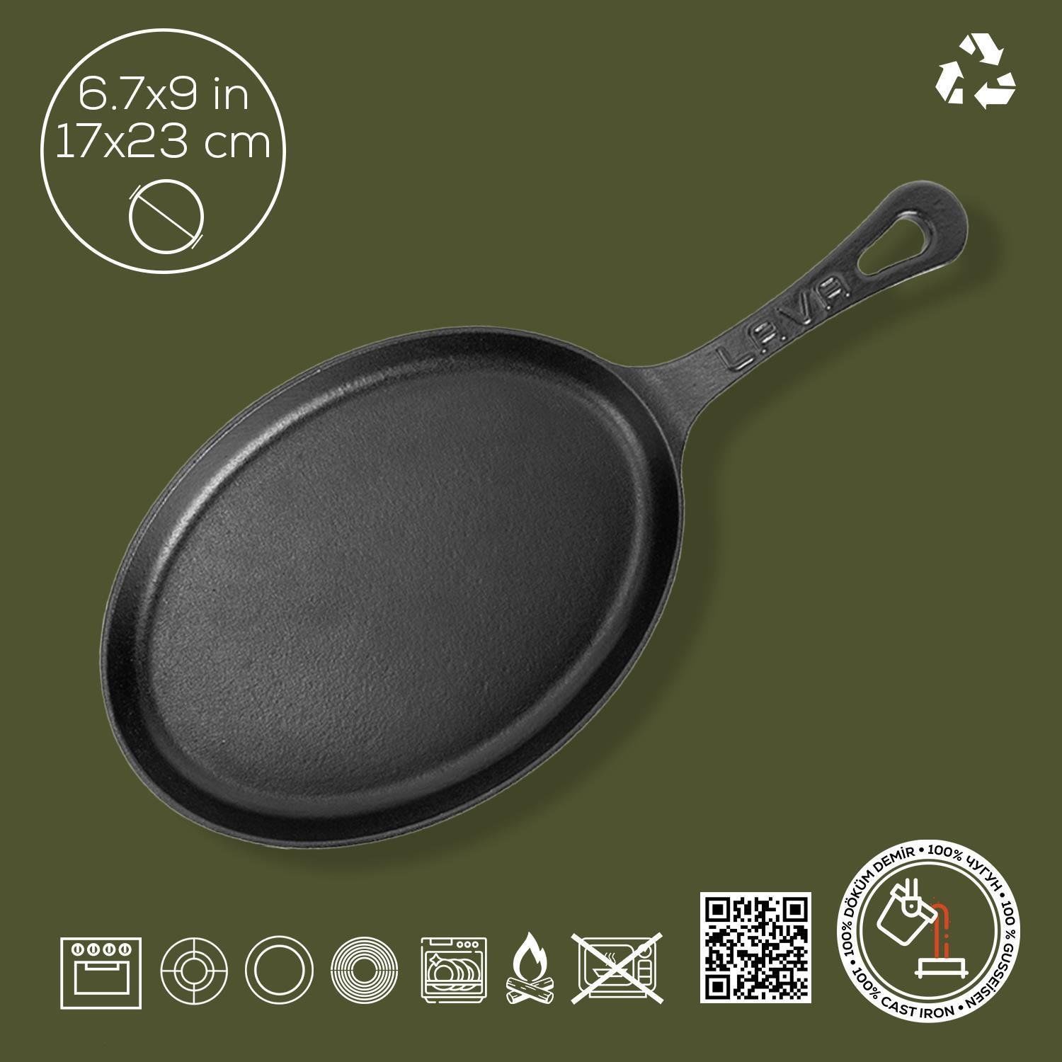 LAVA DÖKÜM OVAL FAJİTA TABAĞI 17*23