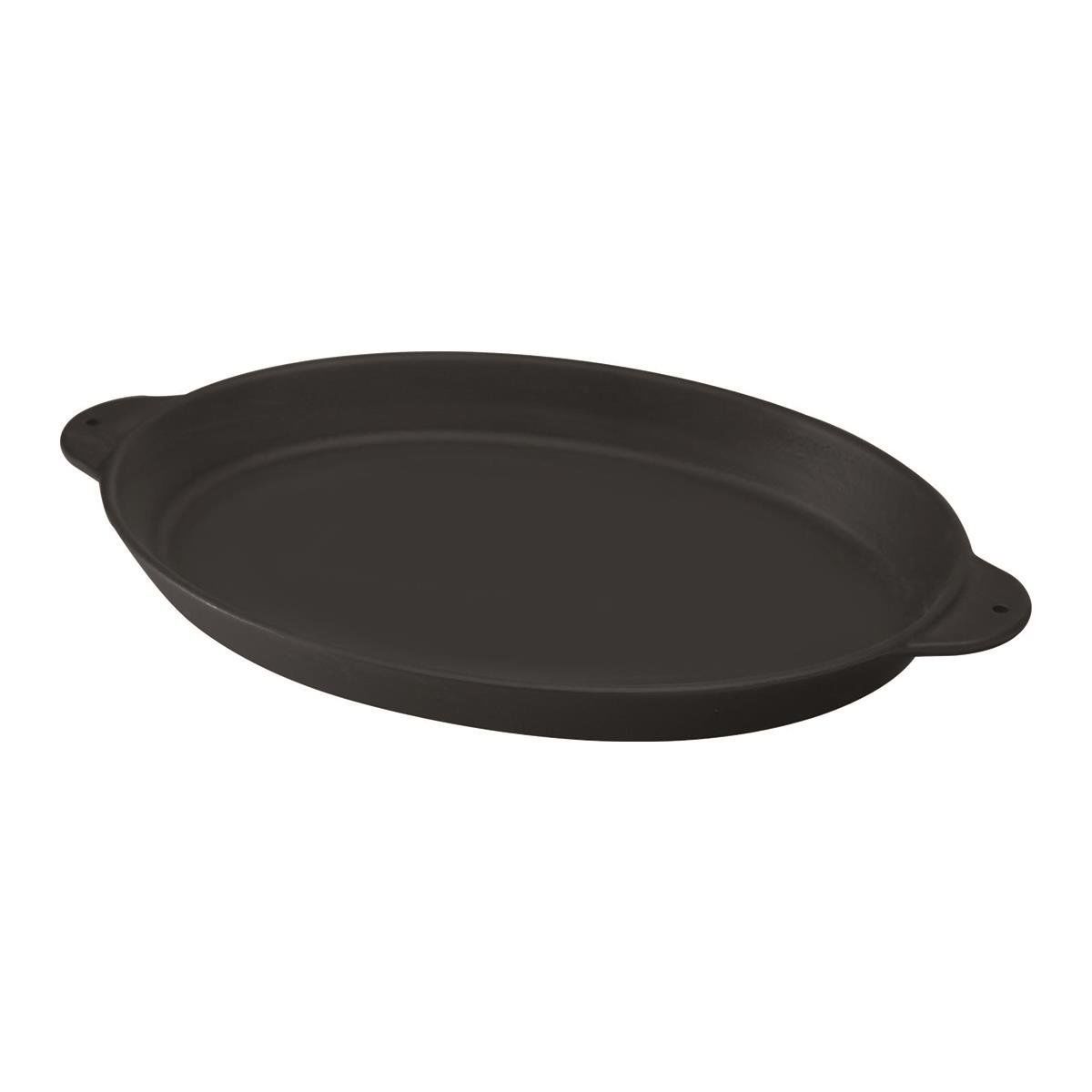 Lava Döküm Oval Fajita Tabağı Döküm Demir Yekpare Çift Kulplu Ölçü 18x24cm
