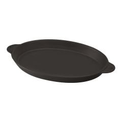 Lava Döküm Oval Fajita Tabağı Döküm Demir Yekpare Çift Kulplu Ölçü 18x24cm