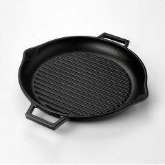 Lava Döküm Yuvarlak Izgara Tavası 30 cm
