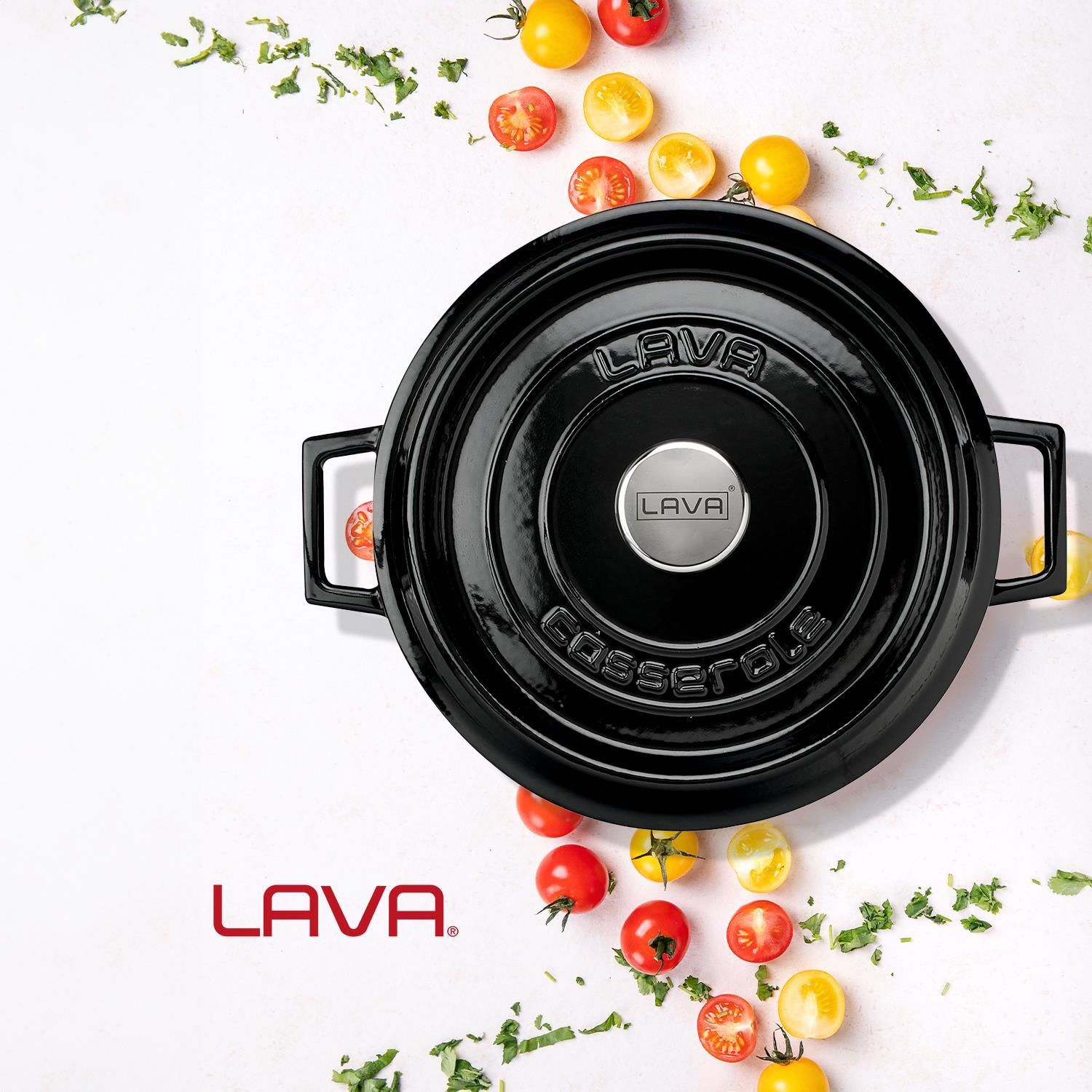 LAVA DÖKÜM ÇOK AMAÇLI YAYVAN TENCERE 24 CM EDITION SERİSİ SİYAH