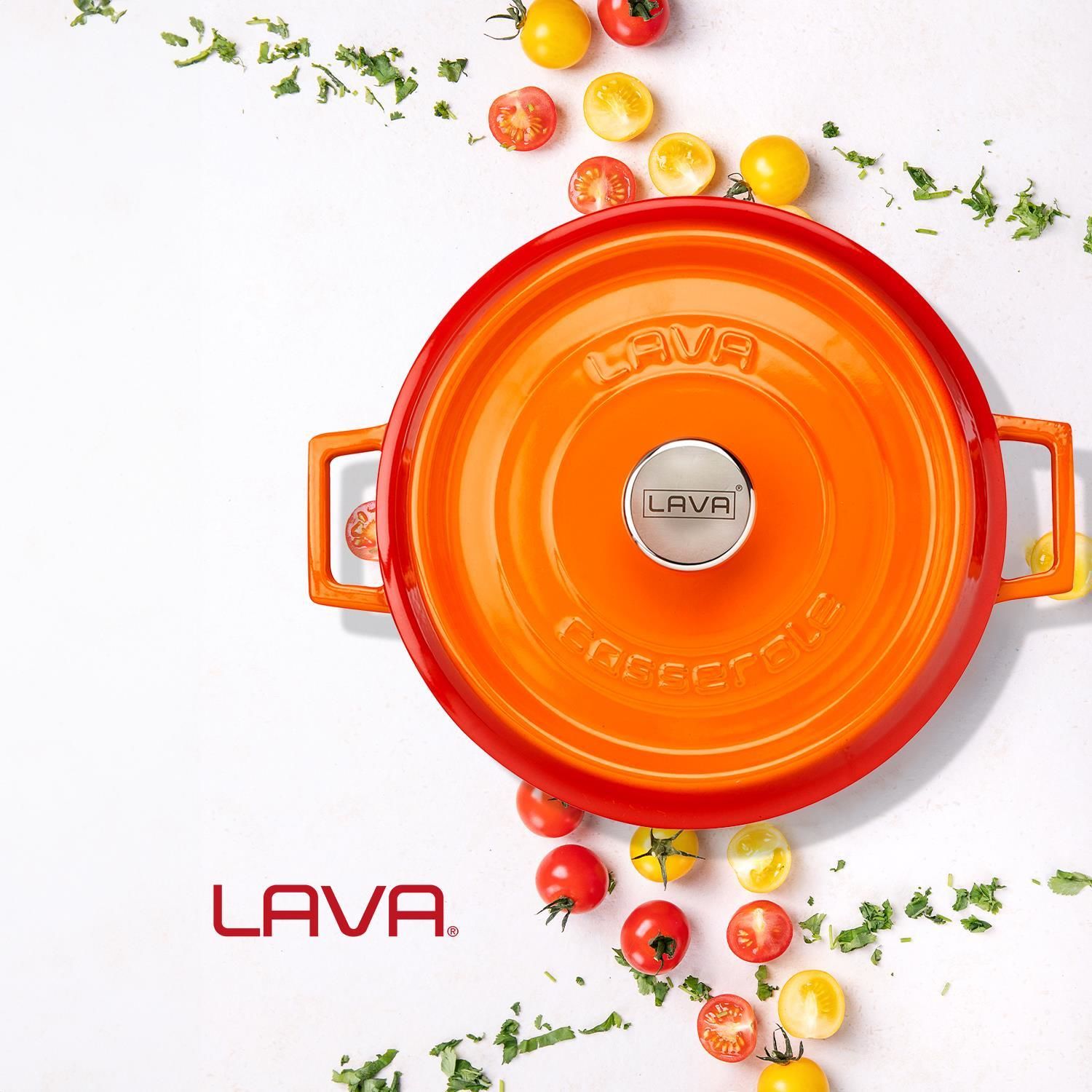 LAVA DÖKÜM ÇOK AMAÇLI YAYVAN TENCERE 24 CM EDITION SERİSİ TURUNCU