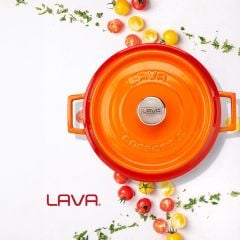 LAVA DÖKÜM ÇOK AMAÇLI YAYVAN TENCERE 24 CM EDITION SERİSİ TURUNCU