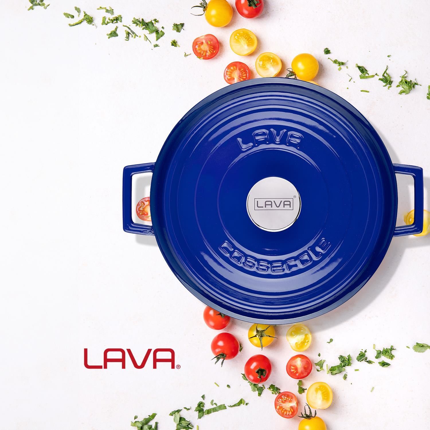 LAVA DÖKÜM ÇOK AMAÇLI YAYVAN TENCERE 24 CM EDITION SERİSİ MAVİ