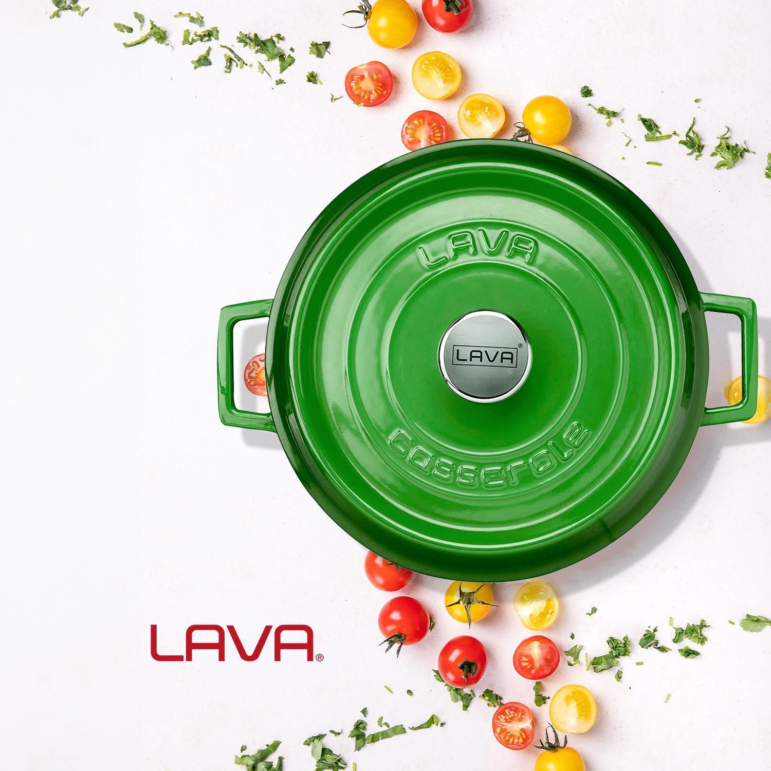 LAVA DÖKÜM ÇOK AMAÇLI YAYVAN TENCERE 24 CM EDITION SERİSİ YEŞİL