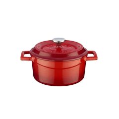 Lava Döküm Yuvarlak Tencere. Trendy Çap(Ø) 18 CM KIRMIZI