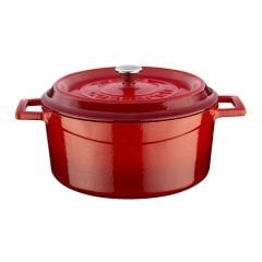 Lava Döküm Yuvarlak Tencere. Trendy Çap(Ø) 24 CM KIRMIZI
