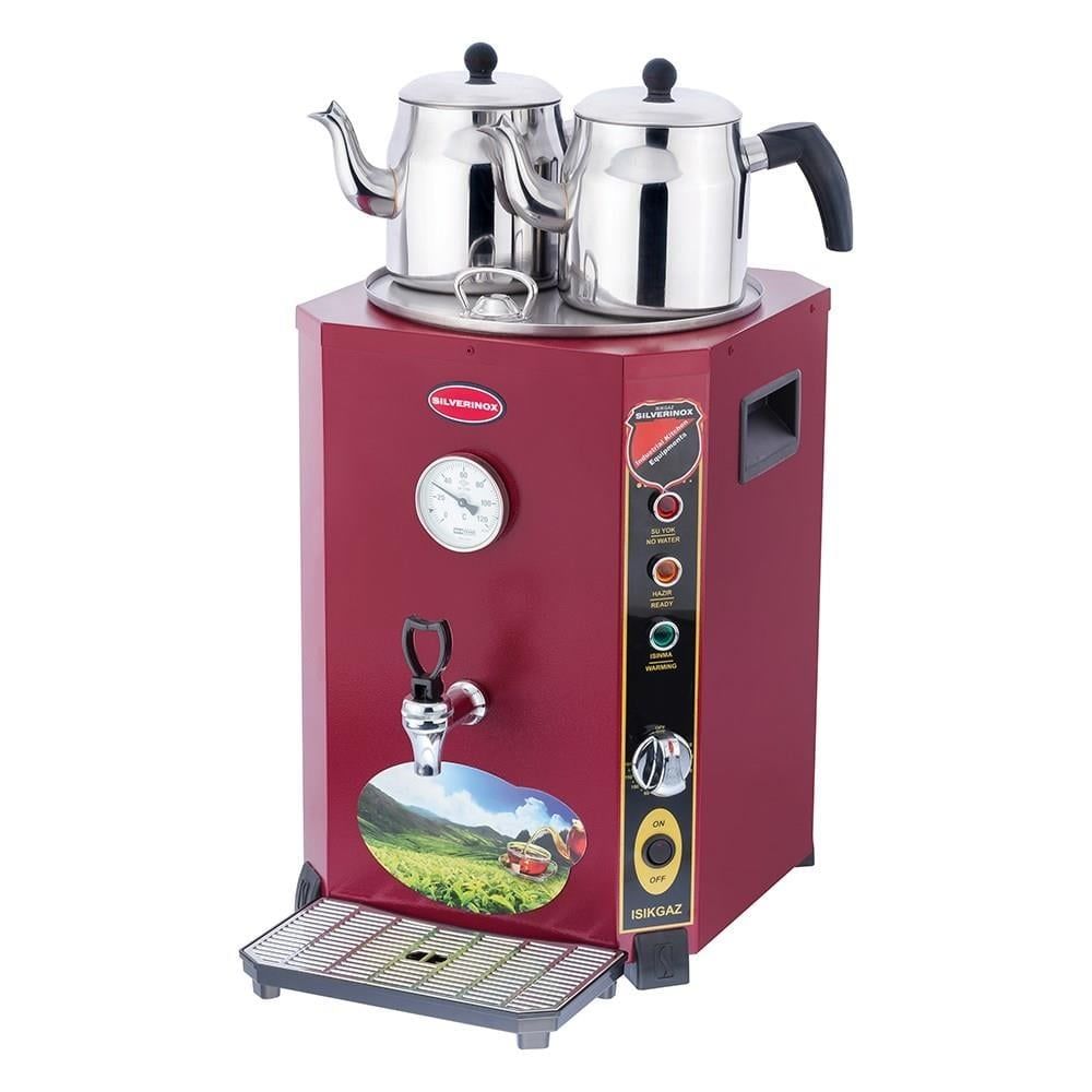Işıkgaz Silverinox Elit Jumbo 13 Litre 2 Demlikli Çay Kazanı Makinesi SLVR-EL-01K