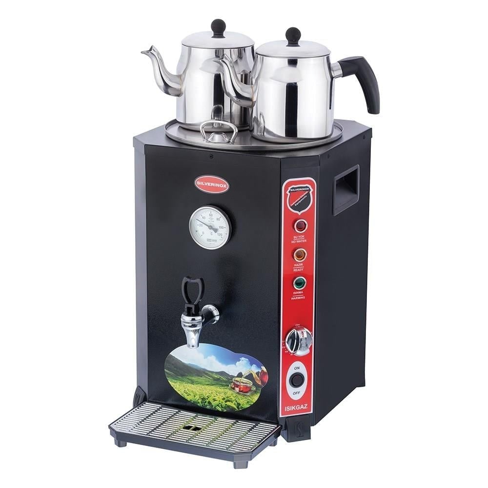 Işıkgaz Silverinox Elit Jumbo 13 Litre 2 Demlikli Çay Kazanı Makinesi SLVR-EL-01B